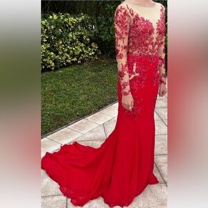 Dress maxi long sleeves party gown